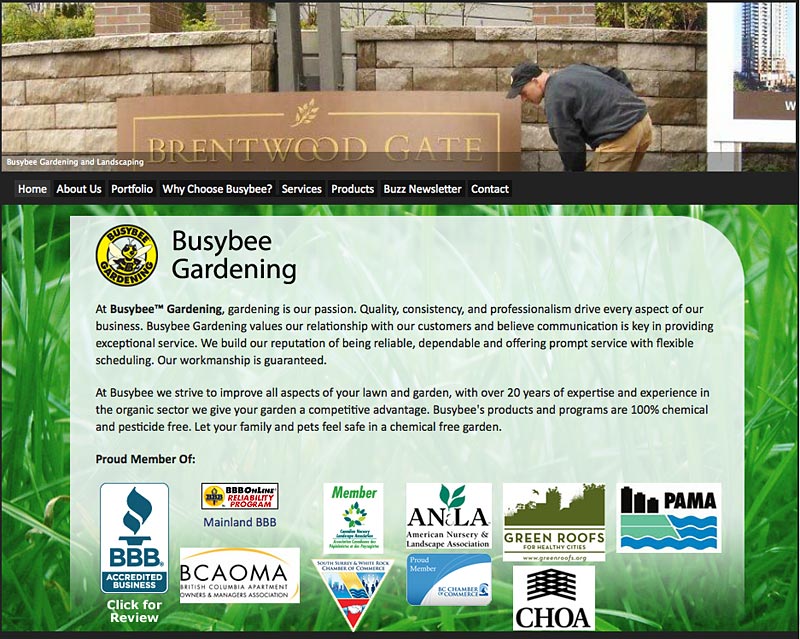 Torry Courte Busybee Gardening Website Development